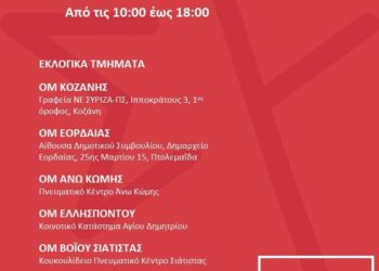 Την Κυριακή η εκλογή της νέας Ν.Ε. στον ΣΥΡΙΖΑ Κοζάνης- Ποιοι είναι υποψήφιοι
