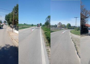 Εργασίες διαγράμμισης οδών από την Π.Ε. Κοζάνης στον οδικό άξονα Βερμίου