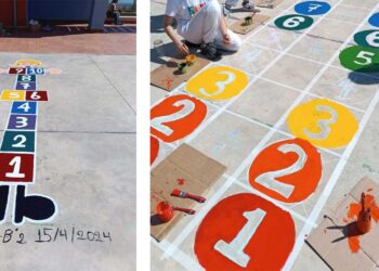 Το Καλλιτεχνικό Σχολείο Κοζάνης έκανε εικαστική δράση με παιχνίδια στην αυλή του 19ος Δημοτικού Σχολείου Κοζάνης