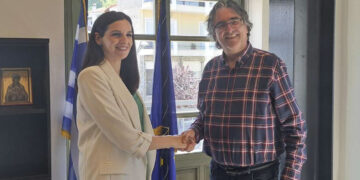 Συνάντηση του Δημάρχου Σερβίων Χρήστου Ελευθερίου με την υποψήφια Ευρωβουλευτή με το ΠΑ.ΣΟ.Κ. Κίνημα Αλλαγής Όλγα Μαρκογιαννάκη