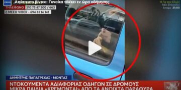 Γυναίκα πλέκει εν ώρα οδήγησης χωρίς να...παρανομεί! (βίντεο)