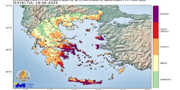 Καιρός τύπου Hot-Dry-Windy από Τρίτη εώς και την Παρασκευή 21 Ιουνίου