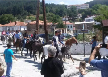 Αναβίωσε το έθιμο του Άγιου Παντελεήμονα στην Κοζάνη: Καβαλάρηδες κατέκλυσαν τους δρόμους με τα άλογά τους (video)