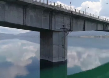 Μία βιντεοσκόπηση μέσω drone, κατά την περίοδο συντήρησης στην Υψηλή Γέφυρα Σερβίων