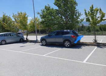 Το πιο έξυπνο παρκάρισμα της ιστορίας- Έπιασε τρεις θέσεις στάθμευσης στο parking του Μποδοσάκειου, αράζοντας στον ίσκιο(φώτο)