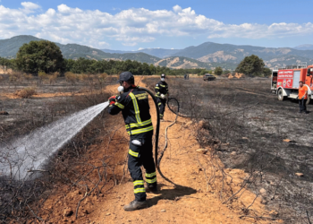 Συνεργασία δυνάμεων για την κατάσβεση φωτιάς ανάμεσα στις κοινότητες Υδρούσσας και Άνω Υδρούσσας.