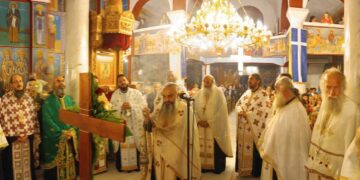 Μέγας Πανηγυρικός Πολυιερατικός Εσπερινός στον εορτάζονται Ι.Ν. Υψώσεως Τιμίου Σταυρού Τ.Κ. Ανατολικού Εορδαίας (ρεπορτάζ της Κούλας Πουλασιχίδου)