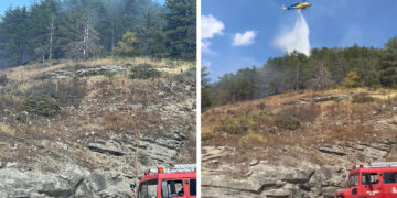 Τέθηκε υπό πλήρη έλεγχο η φωτιά στον αυχένα Πενταλόφου Βοΐου (video)