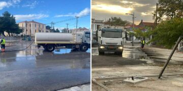 Πλύσεις και απολυμάνσεις των κεντρικών δρόμων του Αμυνταίου μετά την εμποροπανήγυρη – Διάθεση οχημάτων από τους Δήμους Φλώρινας και Εορδαίας