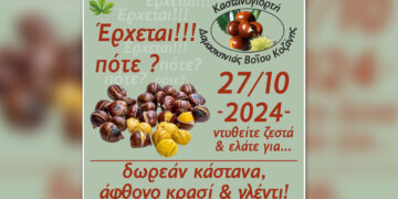 Η Καστανογιορτή επιστρέφει στη Δαμασκηνιά Βοΐου