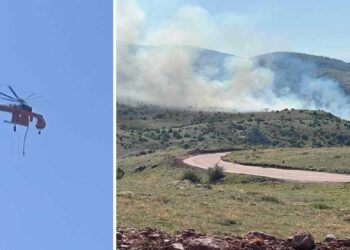 Συνδρομή αέριων δυνάμεων στην Πυρκαγιά στη Σπηλιά – Νέες Φωτογραφίες