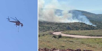 Συνδρομή αέριων δυνάμεων στην Πυρκαγιά στη Σπηλιά – Νέες Φωτογραφίες