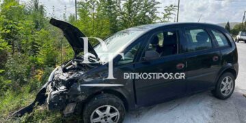 Καστοριά: Αυτοκίνητο συγκρούστηκε με νταλίκα και κατέληξε σε χαντάκι