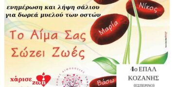 Γέφυρα ζωής: 36η Αιμοδοσία στο 4ο ΕΠΑΛ Κοζάνης