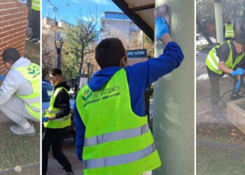 Μαθητές του ΕΠΑΛ, με αξιοσημείωτο φιλότιμο και όρεξη, ομόρφυναν την πλατεία της Φλώρινας (Φωτογραφίες)