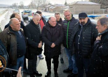 Στο ρήγμα Βαλτονέρων ο Υφυπουργός Κλιματικής Κρίσης και Πολιτικής Προστασίας, Χρήστος Τριαντόπουλος