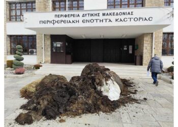Νέα διαμαρτυρία αγροτοκτηνοτρόφων στην Καστοριά – Έριξαν κοπριά στην είσοδο της Π.Ε. Καστοριάς