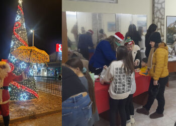 Δρέπανο Κοζάνης: Φωταγωγήθηκε το Χριστουγεννιάτικο δέντρο