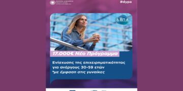 Νέο Πρόγραμμα Δ.ΥΠ.Α για την ενίσχυση της επιχειρηματικότητας για ανέργους ηλικίας 30-59 ετών με έμφαση στις γυναίκες