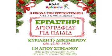 Εργαστήρι Αγιογραφίας για Παιδιά στον Ι.Ν. Αγίου Στεφάνου την Κυριακή 15/12