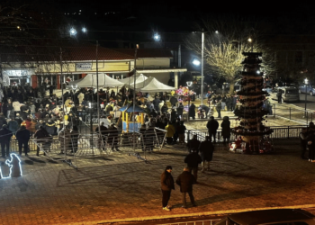 Φωταγωγήθηκε το Χριστουγεννιάτικο Δέντρο στον Περδίκκα (Φώτο + Βίντεο)