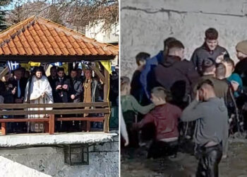 Ο καθαγιασμός των υδάτων και η ρίψη του Τιμίου Σταυρού στο Μηλοχώρι (βίντεο)