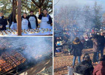 Εκατοντάδες κόσμου στο έθιμο της λουκανικοφαγίας στο Βελβεντό (Φωτογραφίες)