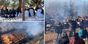 Εκατοντάδες κόσμου στο έθιμο της λουκανικοφαγίας στο Βελβεντό (Φωτογραφίες)