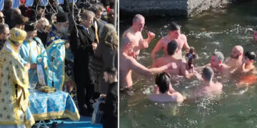 Ο αγιασμός των υδάτων στην λίμνη της Καστοριάς (Βίντεο)