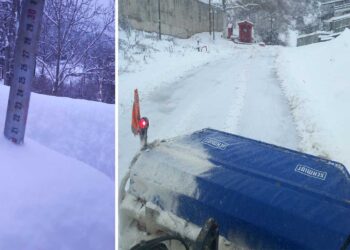 Στους 20 πόντους το χιόνι στο Μεσόβουνο – Επιστρατεύτηκε αγροτικό όχημα της κοινότητας για τον αποχιονισμό