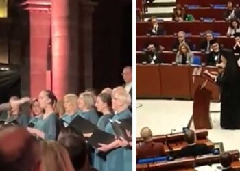 Η Χορωδία Δωματίου Κοζάνης τραγούδησε προς τιμήν του Οικουμενικού Πατριάρχη Βαρθολομαίου στο Στρασβούργο (video TOP CHANNEL)