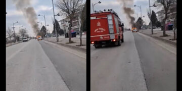 Πτολεμαΐδα: Αυτοκίνητο τυλίχθηκε στις φλόγες στο δρόμο προς Περδίκκα (Ανανέωση: Δύο βίντεο από το συμβάν)