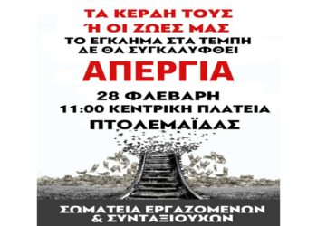 Σωματεία της Εορδαίας καλούν τους πολίτες στη διαμαρτυρία της 28ης Φεβρουαρίου – Ανακοίνωση της ΣΕΥΠΕ