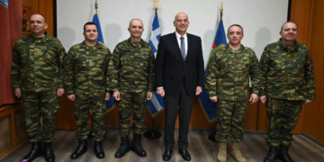 Επίσκεψη Υπουργού Εθνικής Άμυνας Νίκου Δένδια στην 9η Ταξιαρχία μαζί με τον Αρχηγό του ΓΕΣ