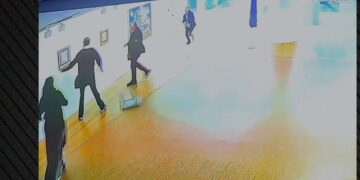 Bίντεο από τη στιγμή που ο βουλευτής της Νίκης Παπαδόπουλος βανδαλίζει τα έργα στην Εθνική Πινακοθήκη