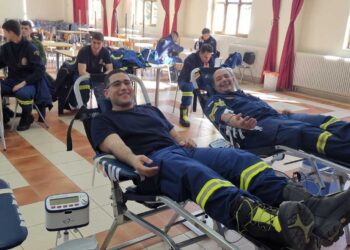 35 φιάλες αίμα συγκεντρώθηκαν στην εθελοντική αιμοδοσία που έγινε στο Παράρτημα Σχολής Πυροσβεστών Τσοτυλίου