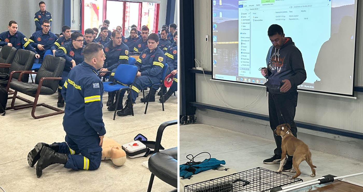 Εκπαιδευτικές ημερίδες στη Σχολή Πυροσβεστών Πτολεμαΐδας για πρώτες βοήθειες σε ανθρώπους και ζώα