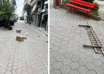 Πτολεμαΐδα: Ζημιές και σκουπίδια αντίκρισαν οι επιχειρηματίες στην οδό Περδίκκα σήμερα το πρωί