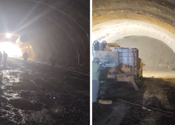 Απίστευτο βίντεο – Στα άδυτα της νέας σήραγγας της Κλεισούρας – Δείτε πλάνα