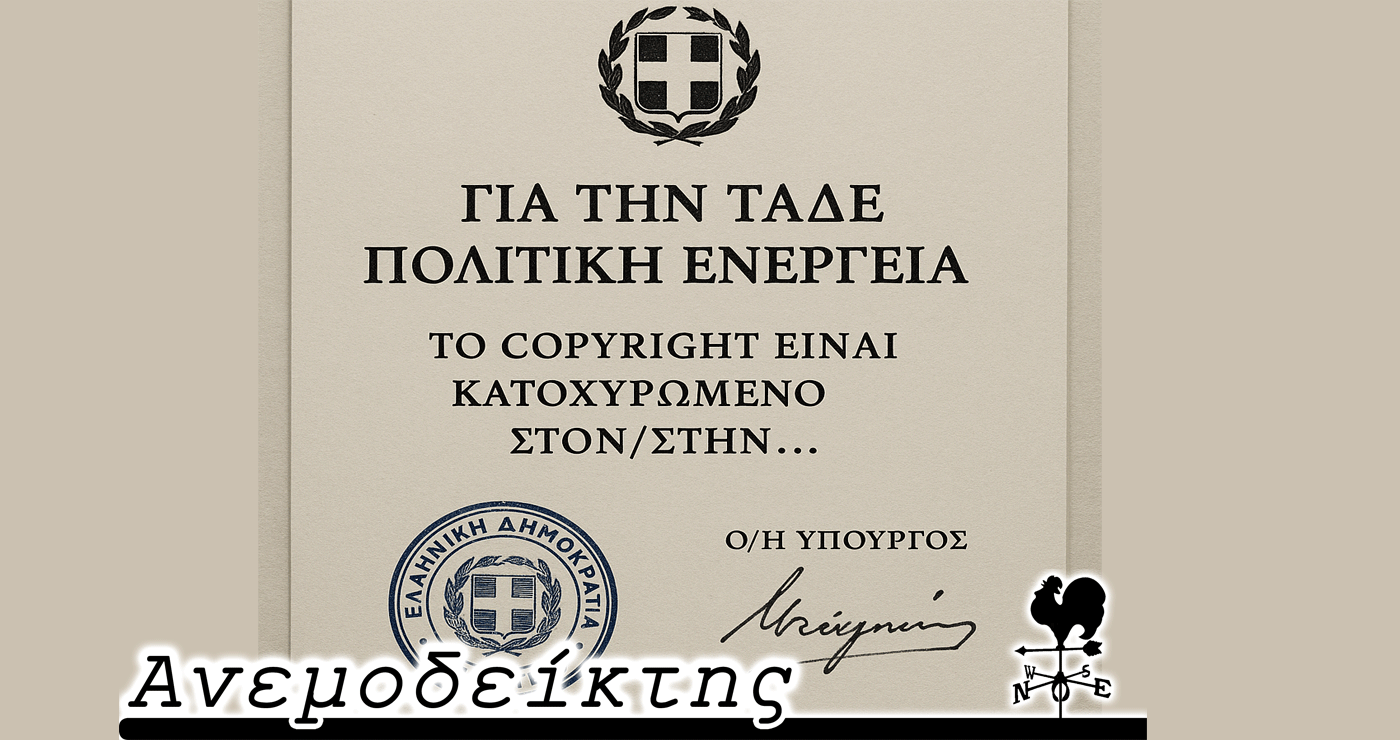 Μήπως να εφαρμοσθεί copyright πολιτικών ενεργειών; – Ο Ανεμοδείκτης σχολιάζει (24/5)