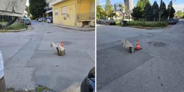 Μεγάλη προσοχή στους οδηγούς του δρόμου προς Νοσοκομείο – Καθίζηση στο ύψος του γυμναστηρίου Active