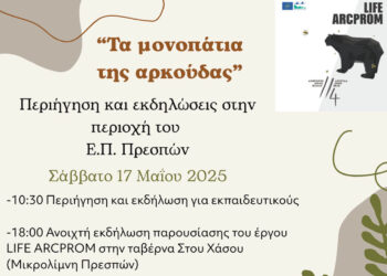 “Τα μονοπάτια της αρκούδας” – Περιήγηση και εκδηλώσεις στην περιοχή του Εθνικού Πάρκου Πρεσπών στις 17/5