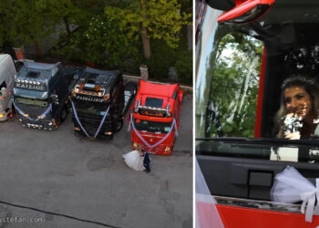 Νταλίκες, αλάρμ και κορναρίσματα – Νύφη έκλεψε την παράσταση στην Κοζάνη (Βίντεο)