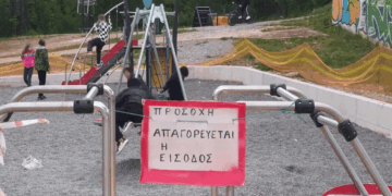 Δεκάδες παιδιά στην παιδική χαρά του Δημοτικού Κήπου Κοζάνης η οποία όμως δεν παραδόθηκε- Κίνδυνος ατυχήματος αν δεν ληφθούν μέτρα