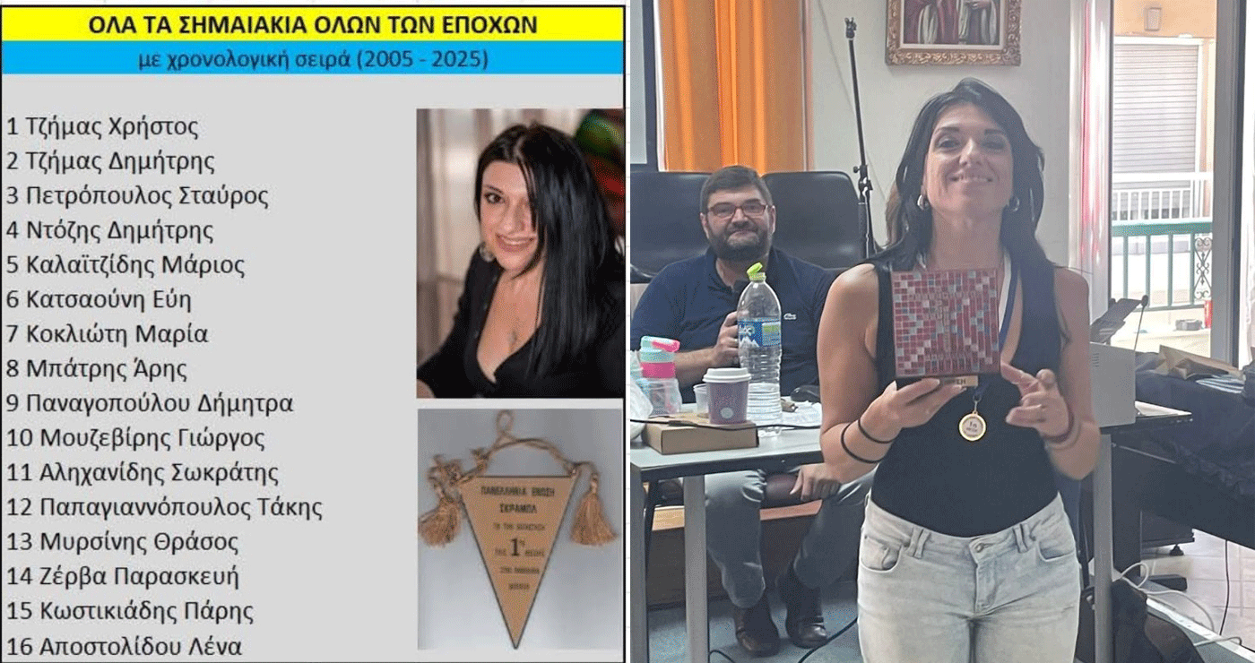 Στην κορυφή της Πανελλήνιας κατάταξης Σκραμπλ η Λένα Αποστολίδου από τον Όμιλο Σκραμπλ Πτολεμαΐδας