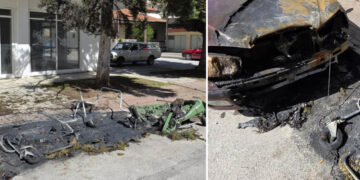 Σοκ στους κατοίκους της οδού Ματσούκα στην Πτολεμαΐδα – Φωτιά σε κάδους απορριμμάτων επεκτάθηκε σε αυτοκίνητο και ψηλό δέντρο δίπλα σε πολυκατοικία (ρεπορτάζ της Κούλας Πουλασιχίδου)