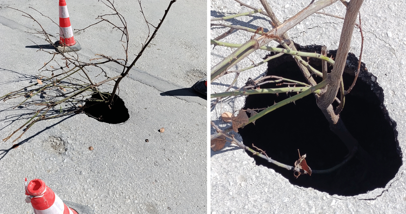 Άνοιξε τρύπα καταμεσής του δρόμου μπροστά στο 2ο Δημοτικό Σχολείο Πτολεμαΐδας