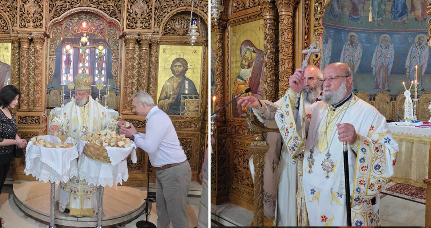 Ο Σεβασμιώτατος Αρχιεπίσκοπος Πέλλης κ.Φιλούμενος (Πατριαρχείο Ιεροσολύμων) λειτούργησε στον Ι.Ν. Αγίας Σκέπης Πτολεμαΐδας (της Κούλας Πουλασιχίδου)