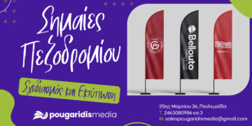 PougaridisMedia: Σημαίες Πεζοδρομίου – Ενισχύστε την Εικόνα της Επιχείρησής σας
