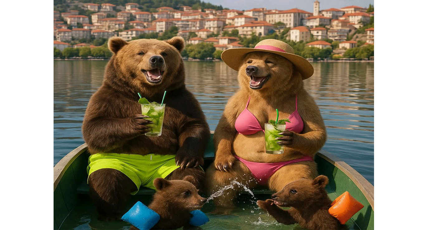 Ήρθε το καλοκαίρι για τις αρκούδες της Καστοριάς (Χιουμοριστική εικόνα)